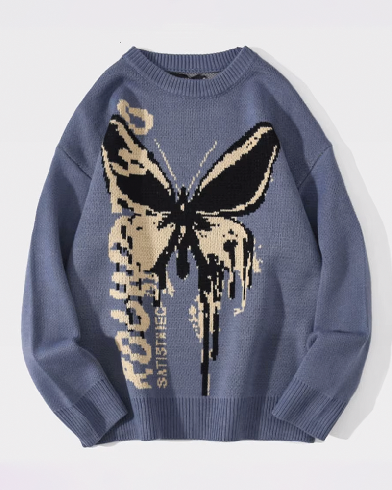 Butterfly knit sweater