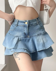 Short denim skirt