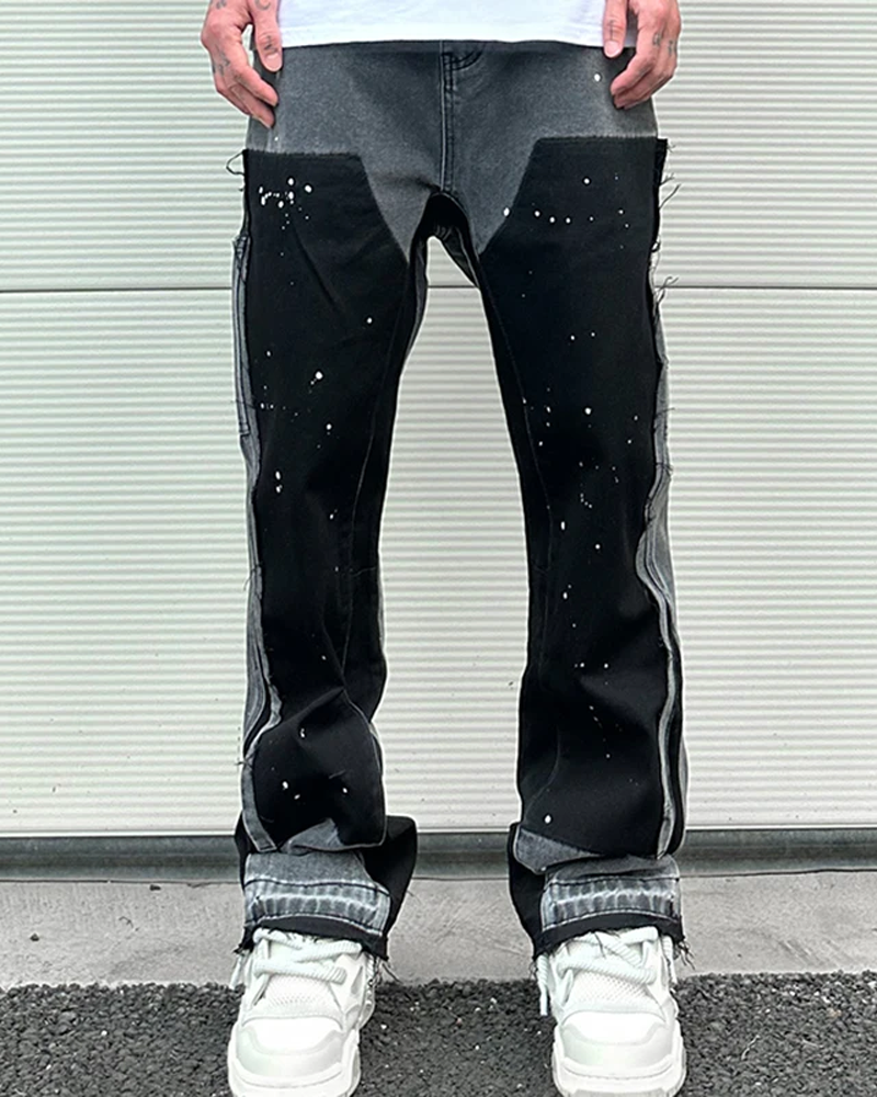 Men&#39;s patchwork jeans