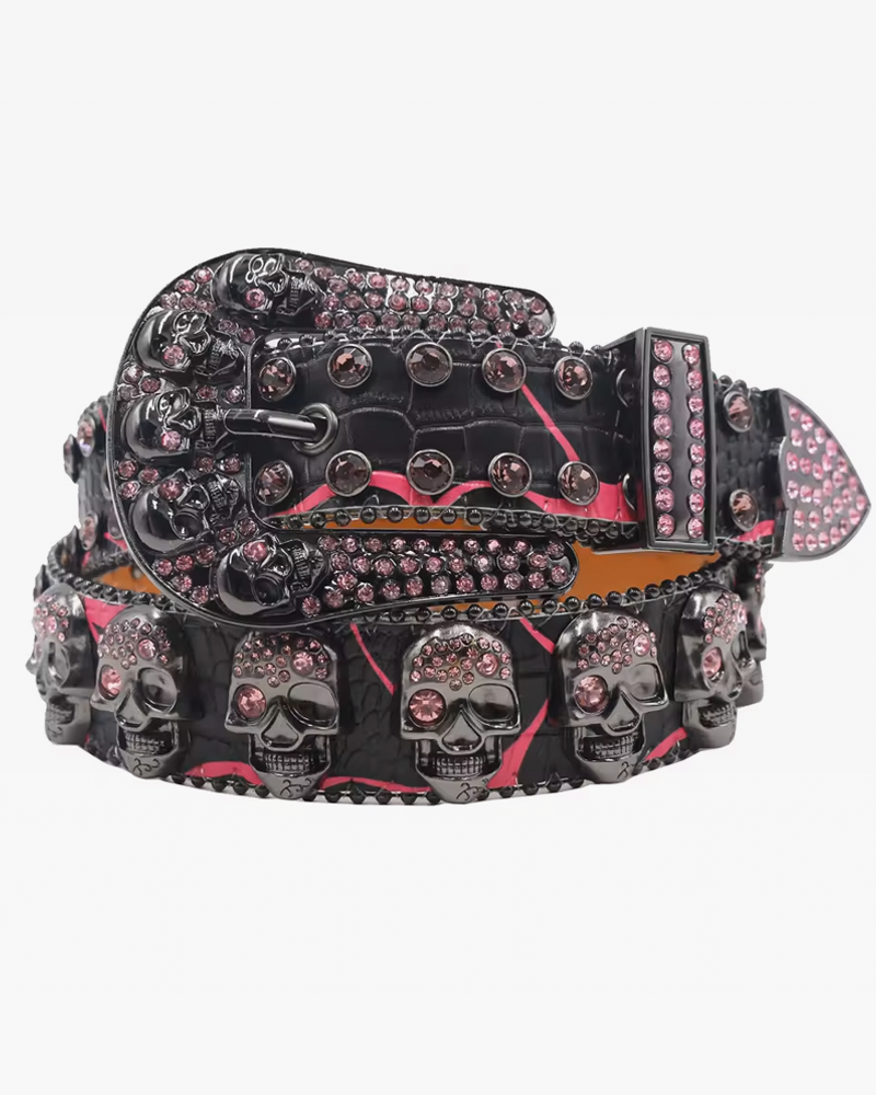 Skull rhinestone belt