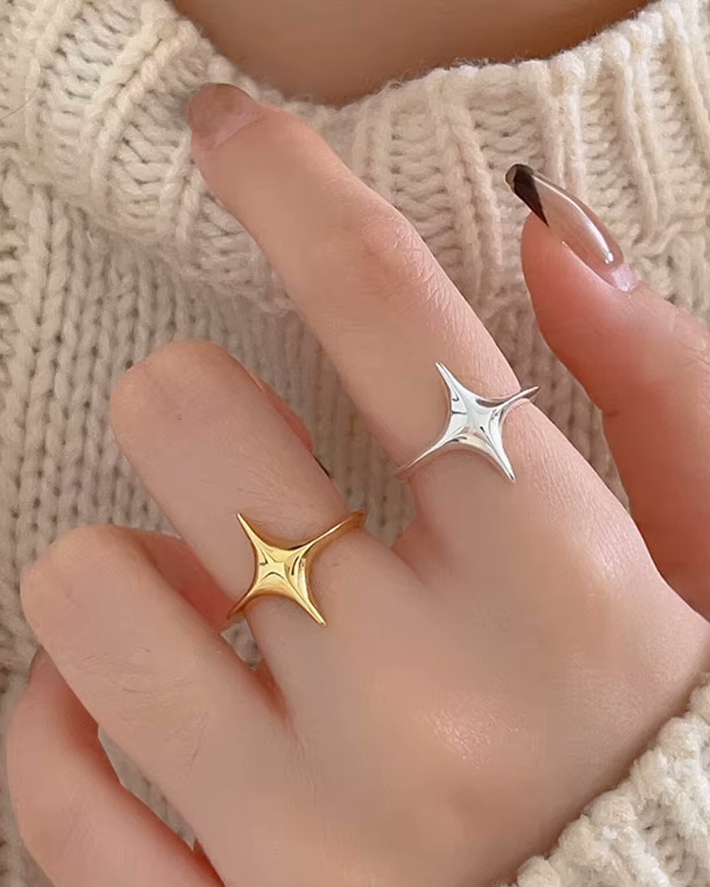 Silver star ring