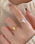 Silver star ring