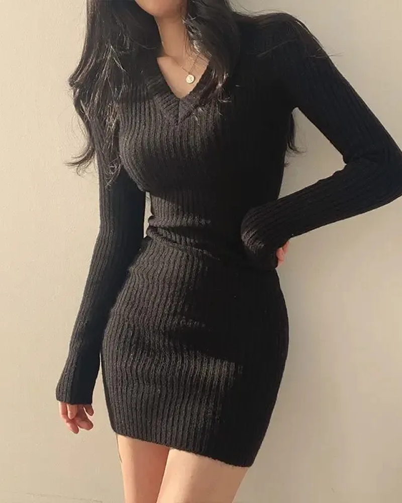 Black sweater dress