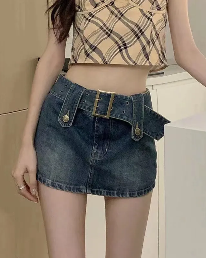 Denim mini skirt