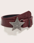 Red leather women's belt