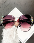 Sunglasses with rhinestones