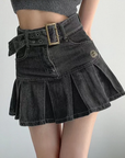 Gray denim skirt