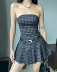 Short vichy check dress