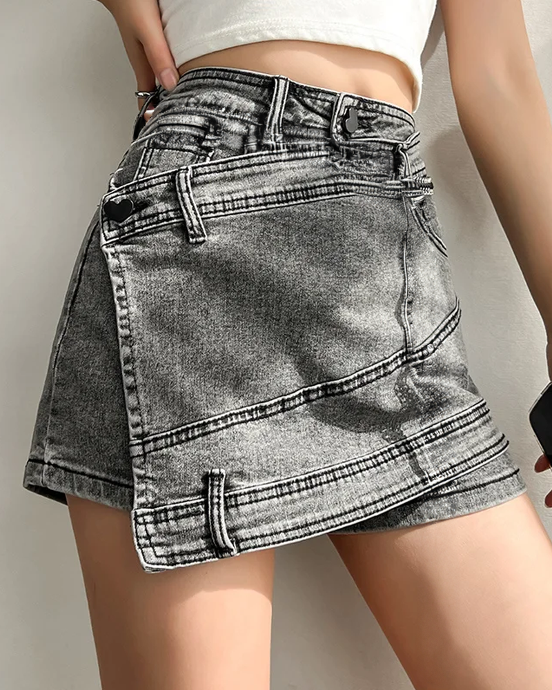 Denim mini skirt