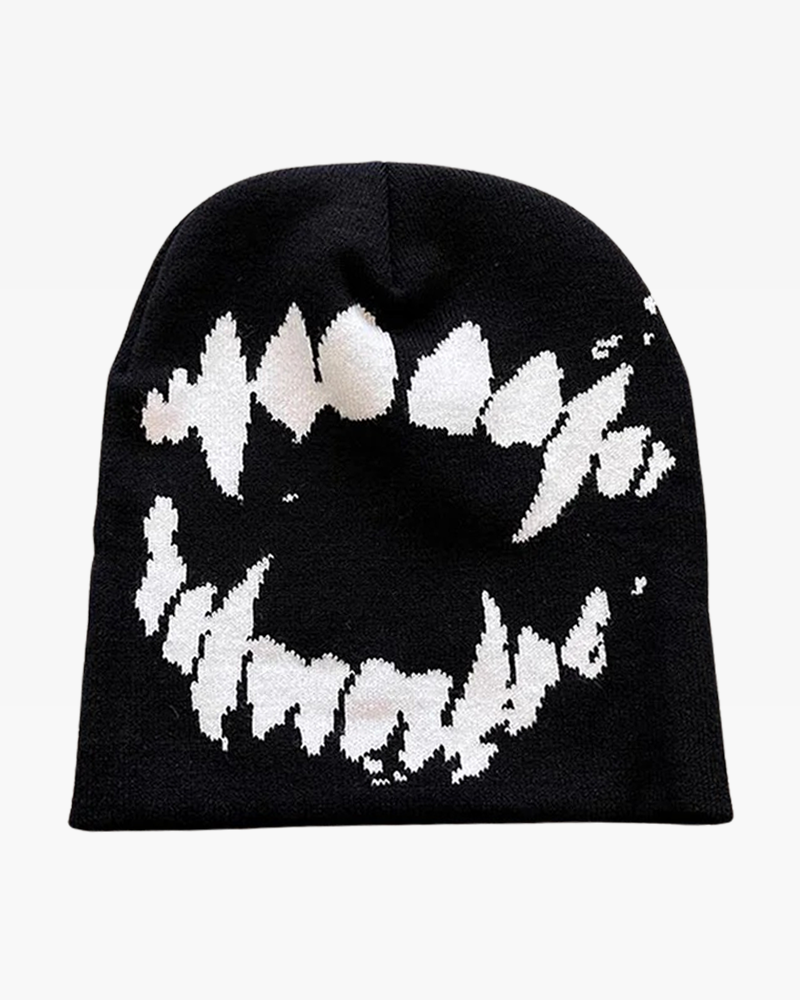 Y2K Black Beanie