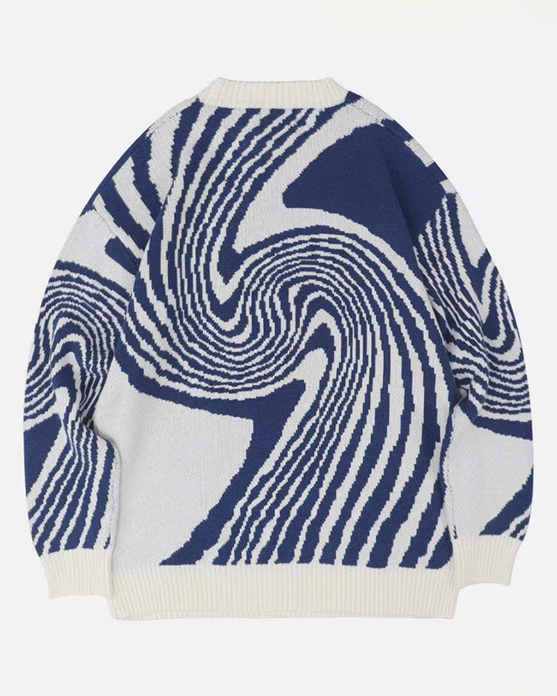 Blue and white sweater