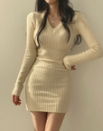 Beige sweater dress