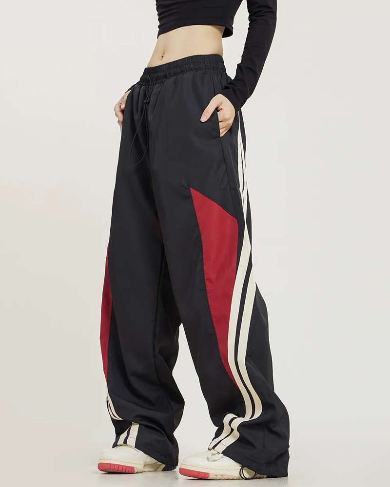 Black and red jogging pants