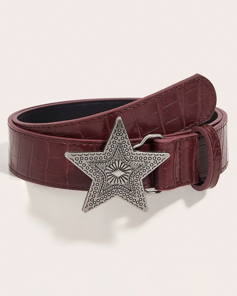 Red leather women&#39;s belt