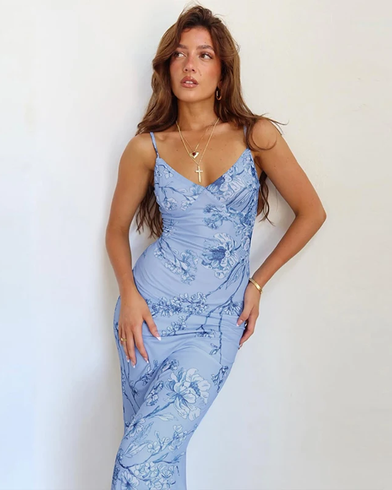 Light blue bodycon dress