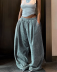 Wide corduroy pants for women