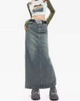 Women's long denim skirt