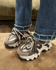 White and brown women's sneakers