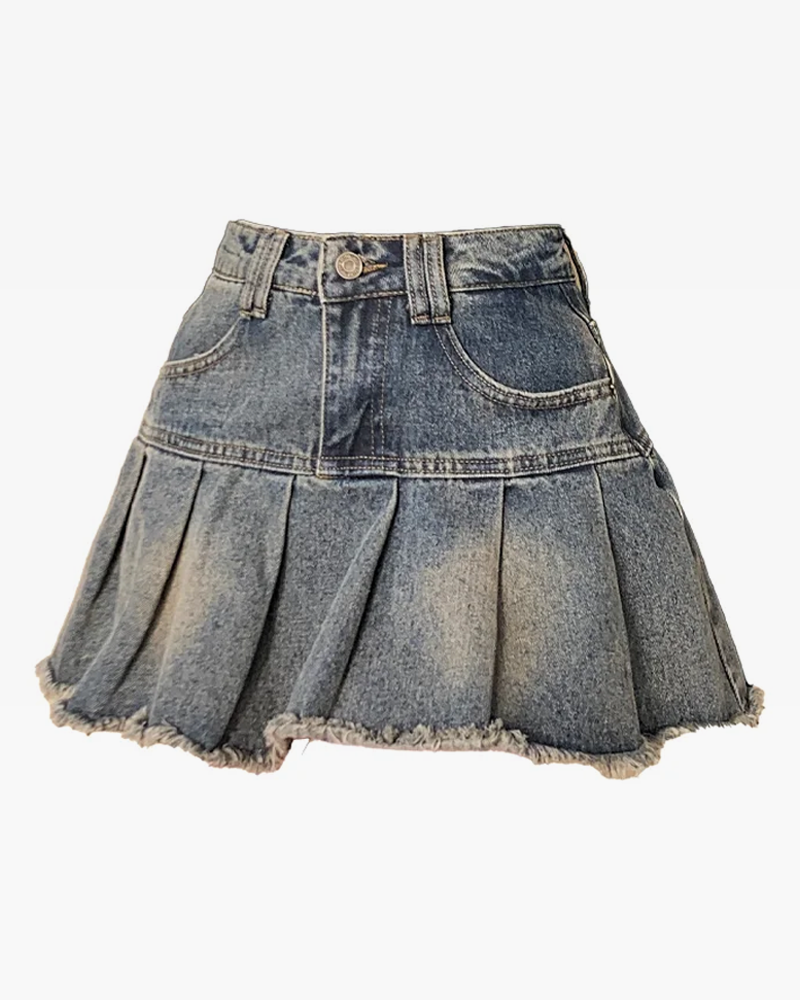 Women&#39;s denim mini skirt