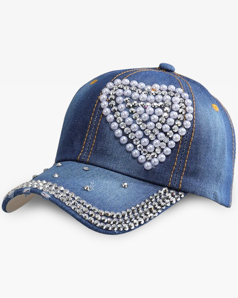 Heart rhinestone cap