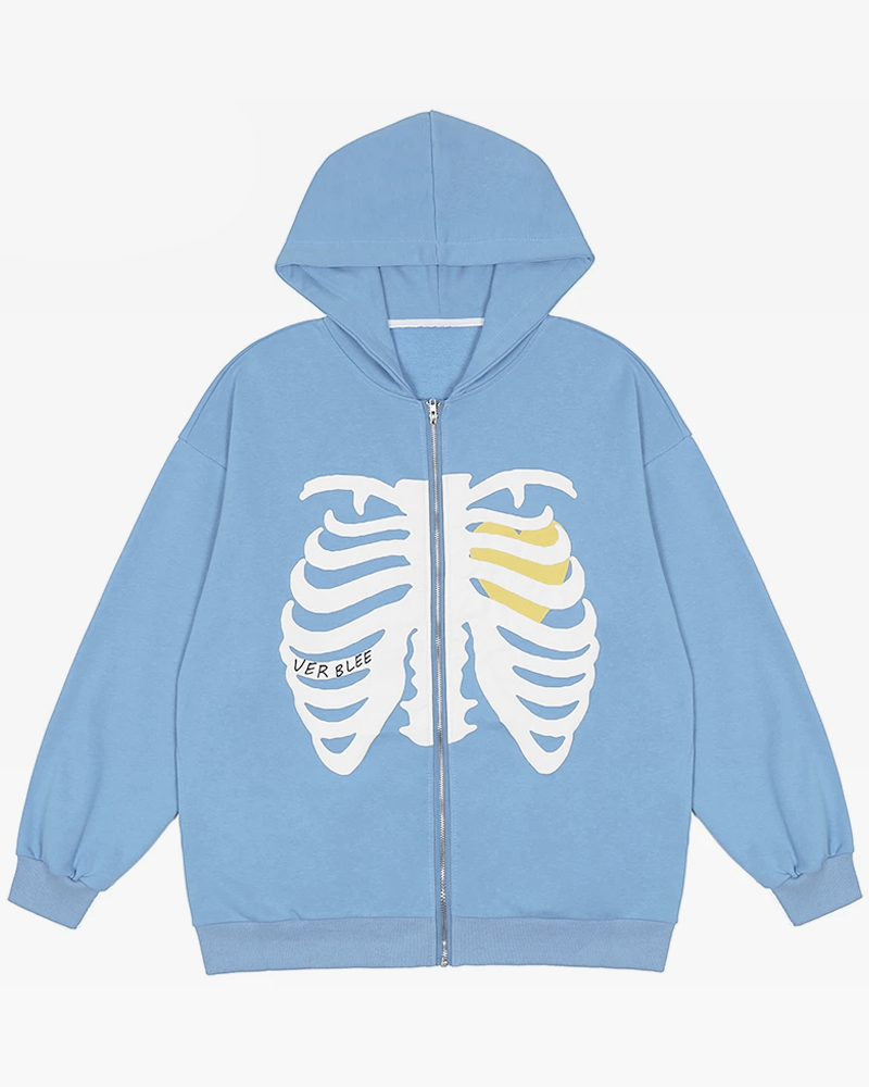 Skeleton Zip-up Sweatshirt