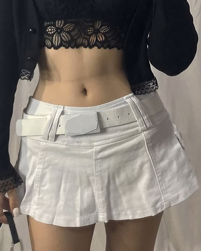 White mini skirt