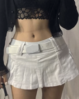 White mini skirt