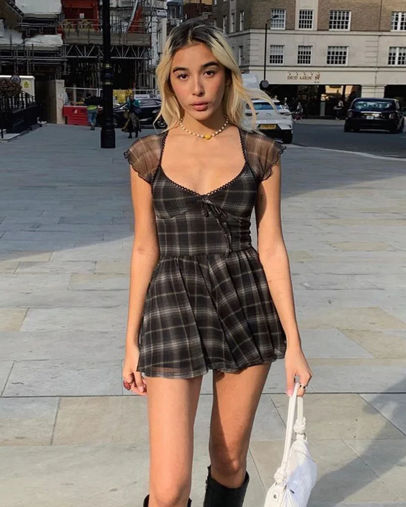 Mini checkered dress