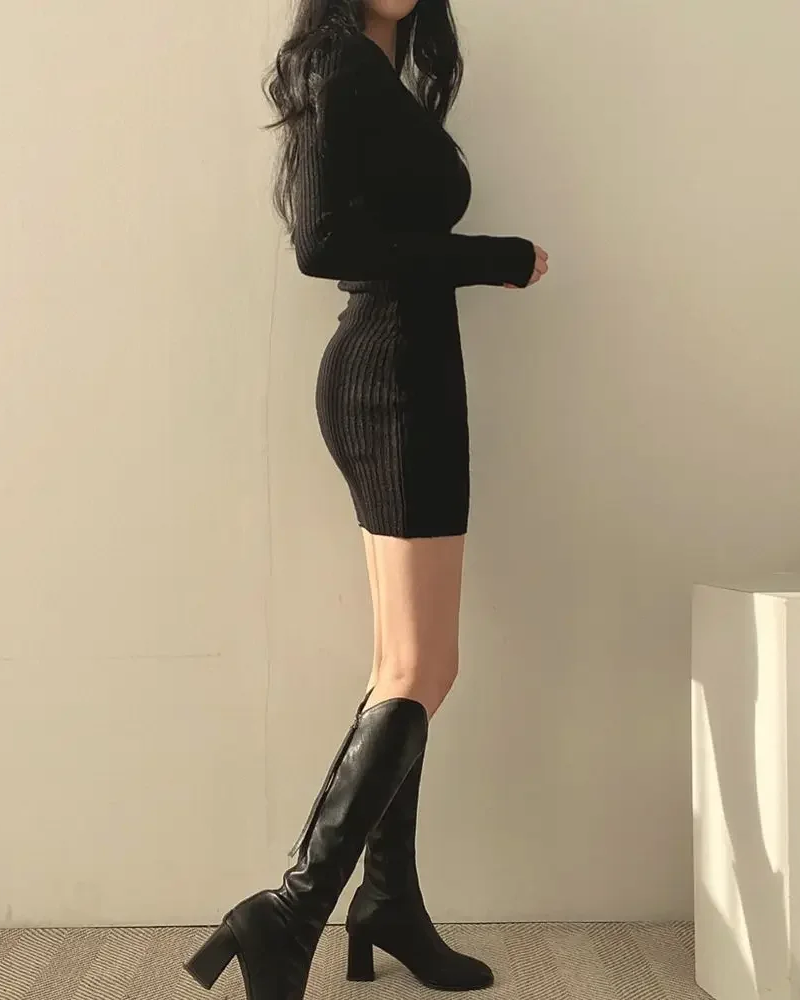 Black sweater dress