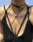 Cord necklace heart