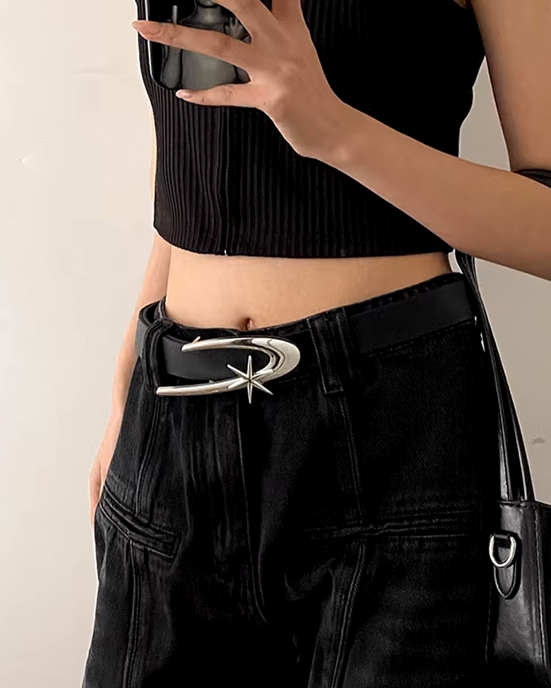 Star buckle belt for women