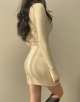 Beige sweater dress