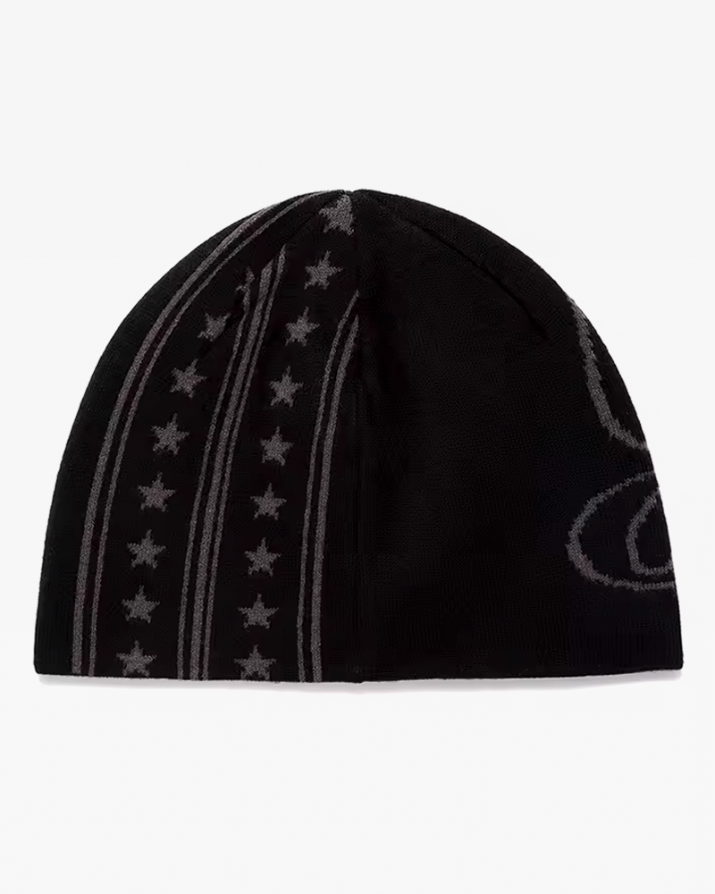 Black streetwear beanie