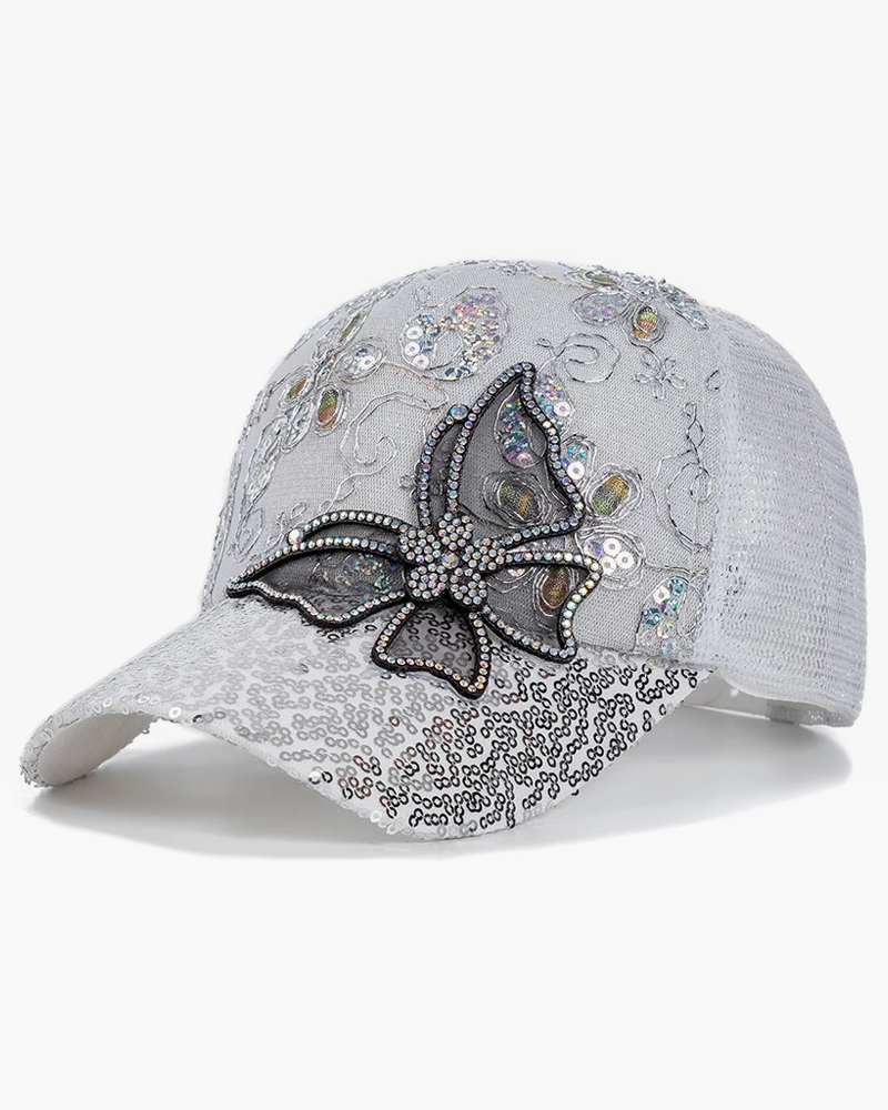 Women&#39;s cap with rhinestones