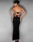 Black fitted long dress