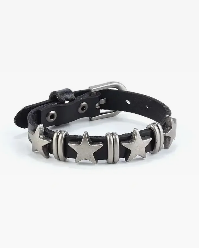 Leather star bracelet