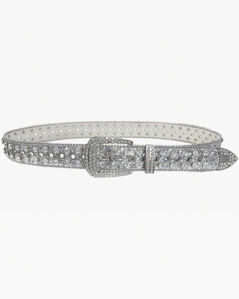 Silver rhinestone belt