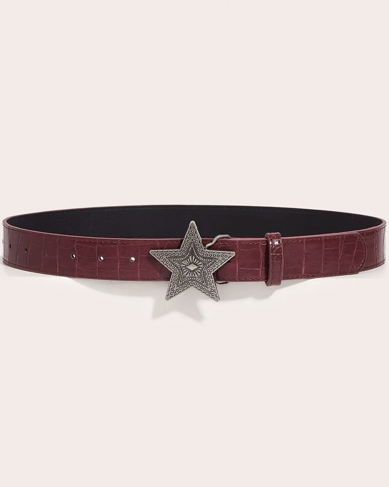 Red leather women&#39;s belt