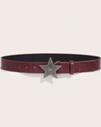 Red leather women's belt