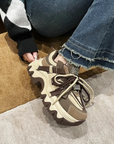 White and brown women's sneakers