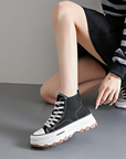 Black and white canvas shoes