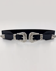 Double buckle western belt