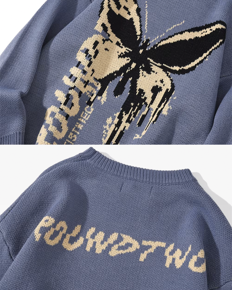 Butterfly knit sweater