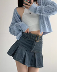 Mini denim skirt