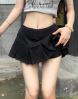 Black pleated mini skirt