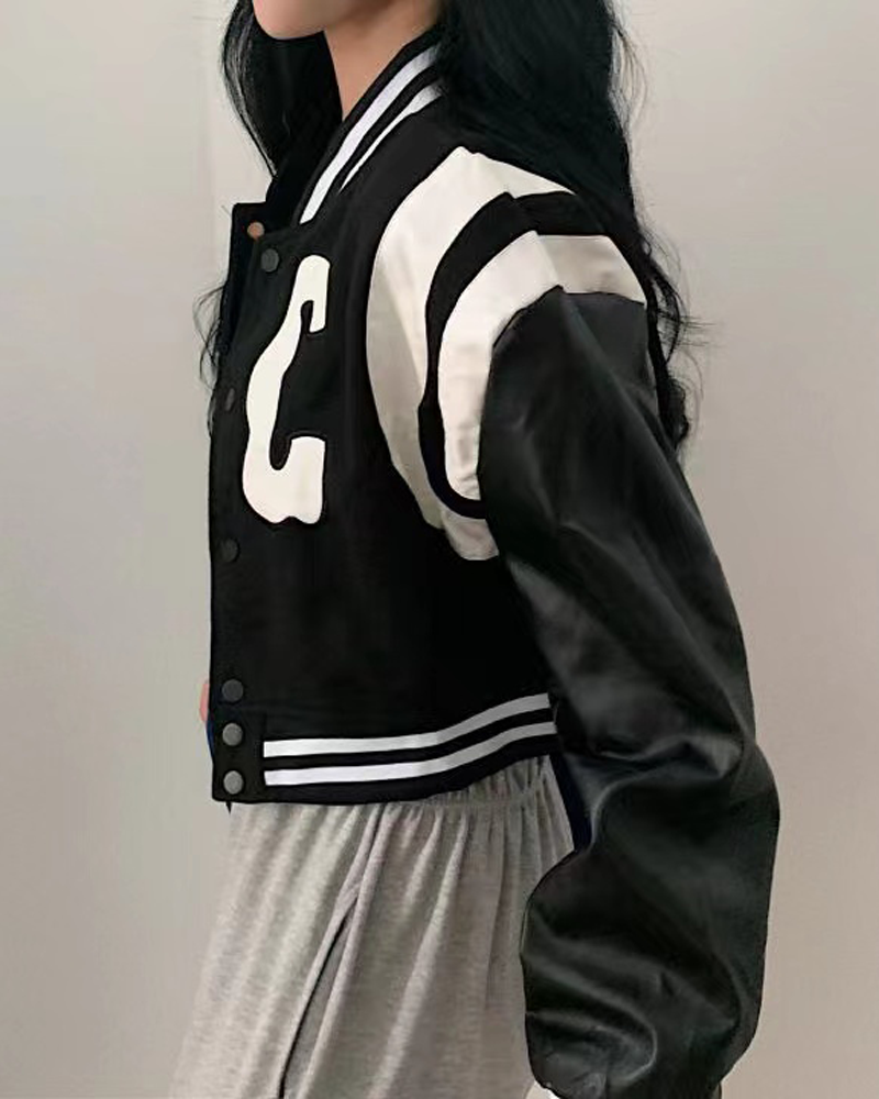 Varsity crop jacket