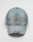 Jeans cap with rhinestones