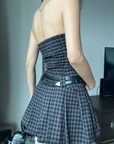 Short vichy check dress