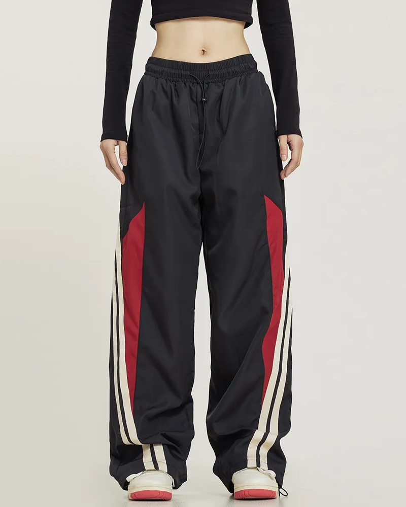 Black and red jogging pants