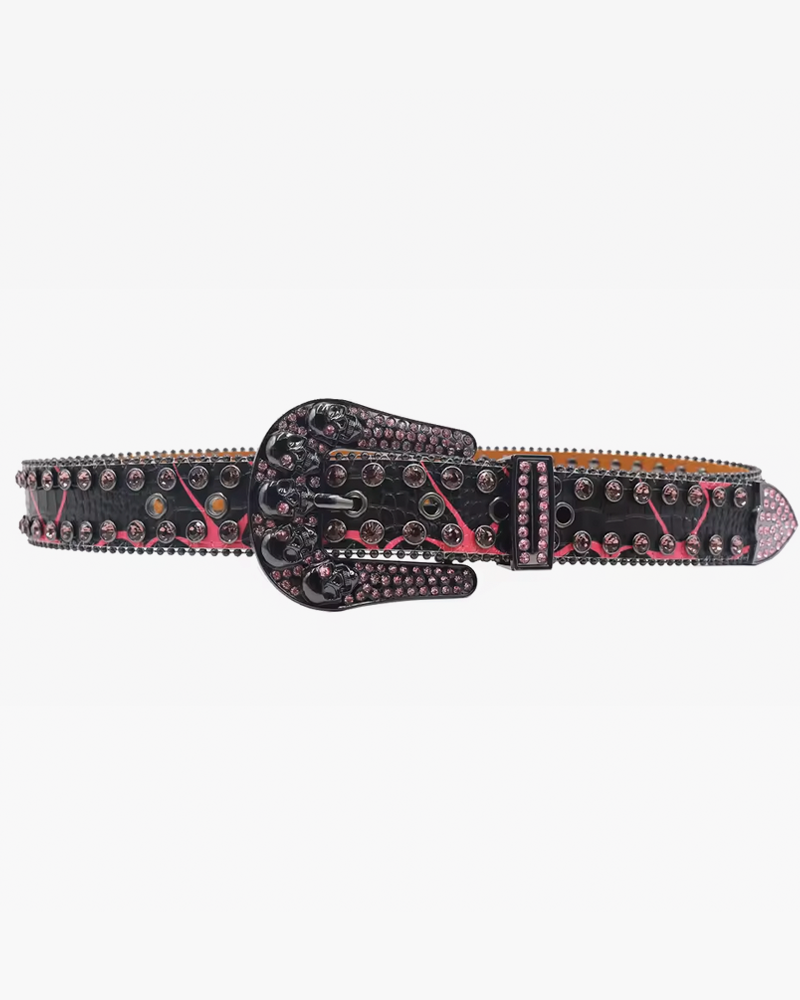 Skull rhinestone belt